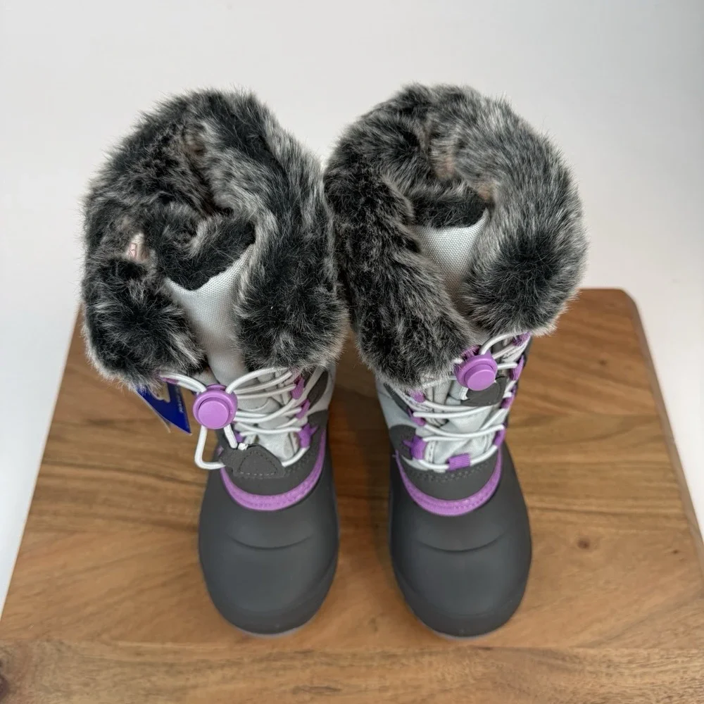 New Kids Kamik Snow Angel Gray Waterproof Insulated Snow Winter‎ Boots Size 11 C